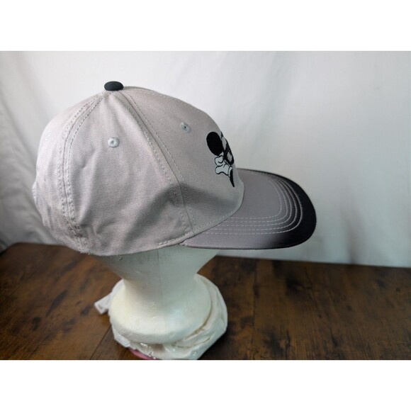 Disney Parks Mickey Mouse Glasses Flat Brim Hat Gray Snap Back Embroidered Cap - Picture 5 of 11